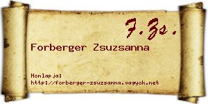 Forberger Zsuzsanna névjegykártya